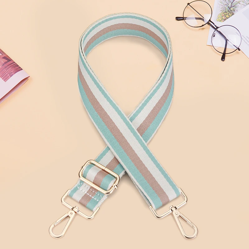 Ellovado Panelled Striped Belt Bags Strap for Women Fashion Adjustable Shoulder Handbag Strap Decorative Bags Accessories