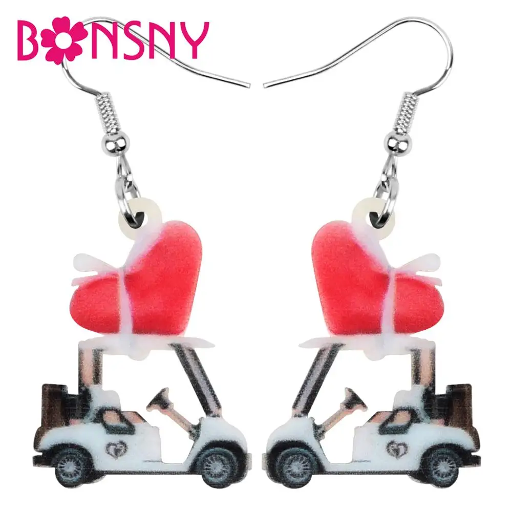 Bonsny акрил День Святого Валентина Аниме Любовь Сердце автомобиль серьги подвески