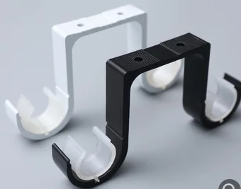 

2Pcs Double Curtain Rod Brackets Ceiling Mount Supports Aluminum Alloy Black e Curtain Rod Brackets