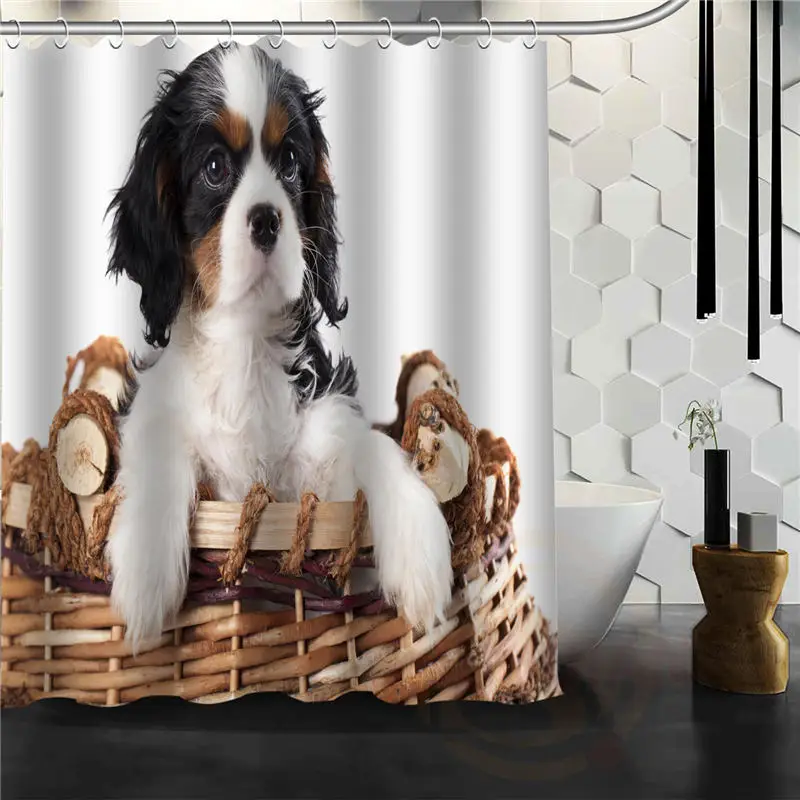 Поп-серия животный новый щенок - штора для душа с узором, индивидуально настраиваемая для ванной комнаты, тканевая, модная последняя для декора.
