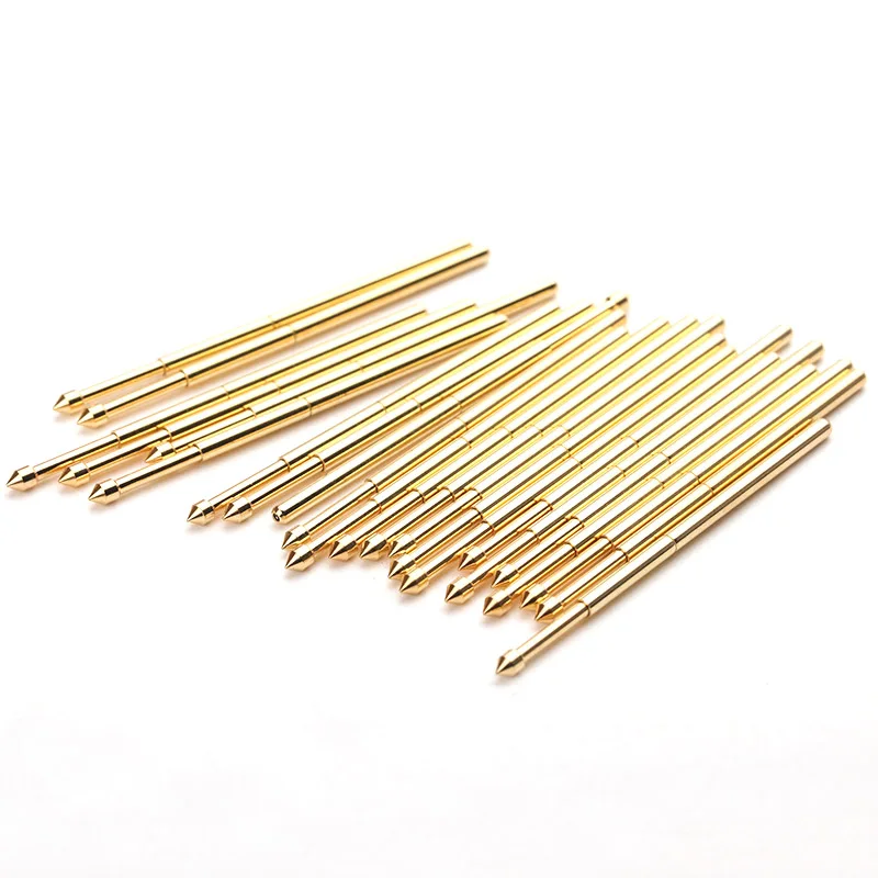 

PA100-E2 100pcs Test Probe Spring Brass Gold Plated For Testing Circuit Board Electronic Instrument Tool Length About 33.35mm