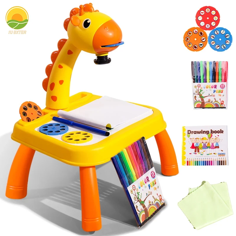 

Kids Projection Drawing Tablet Montessori Children Book Сoloring Pen Tools Set Baby Learning Educational Toy For Girl Gifts