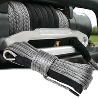 winch rope string line cable with sheath gray synthetic towing rope 15m 7700lbs car wash maintenance string for atv utv off s0q3