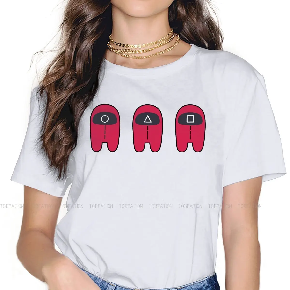 

Оригинальные футболки с надписью «Игра кальмар», круглая, шесть корейских подвесок, необходимая (2) Мужская футболка 5XL, топы