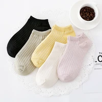 5 pairs spring and summer japanese ladies boat socks small and fine fresh college style cotton socks women shallow mouth socks