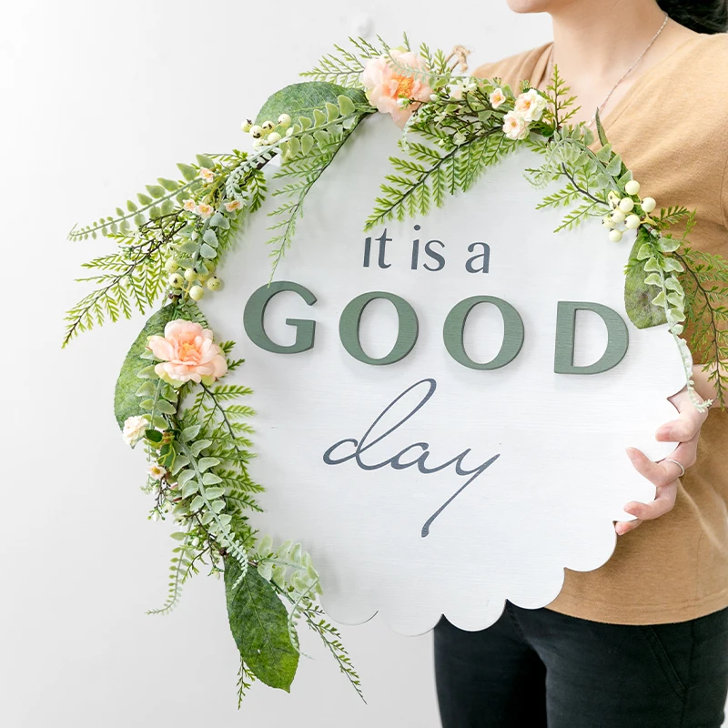 

Free shipping 1pcs Round Personalized wooden Artificial flower Engaged moved party gift Wedding decoration Hanging painting
