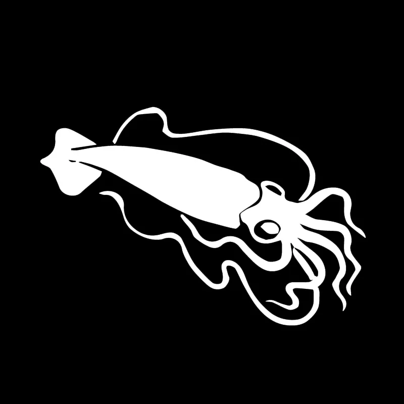 YJZT 10CM*14.9CM Classic Squid Decals Family Car Leisure Stickers Ddecoration Black/Silver C30-0268 | Автомобили и мотоциклы