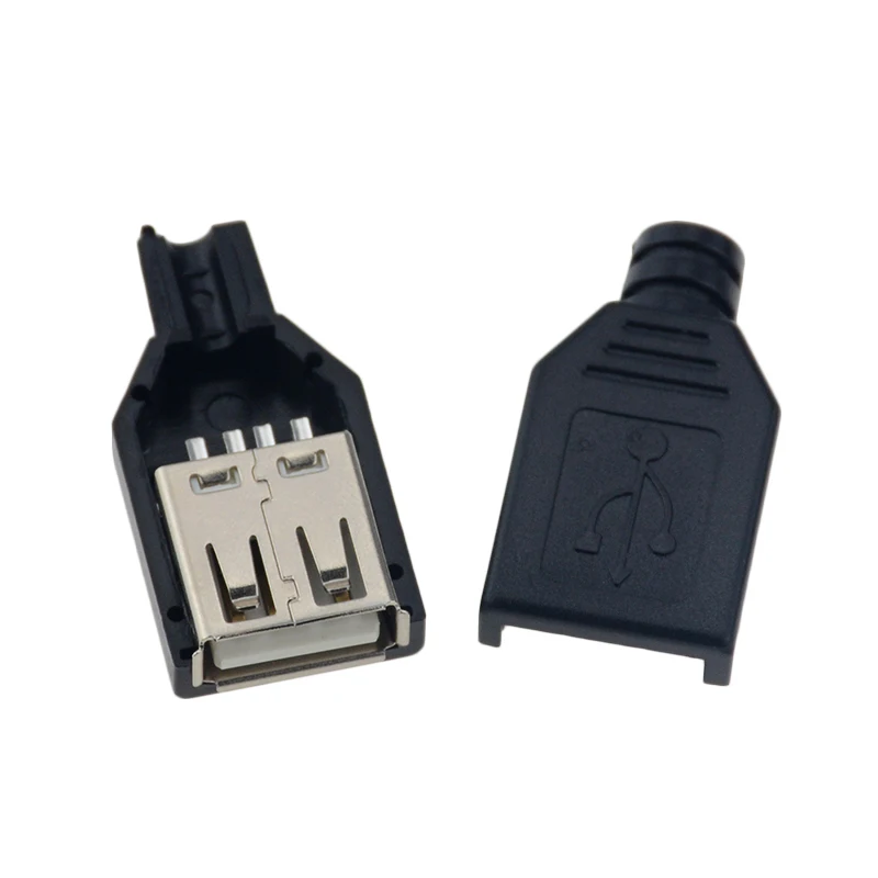 10 шт. 4-контактный разъем USB типа A с черной пластиковой крышкой | Обустройство дома