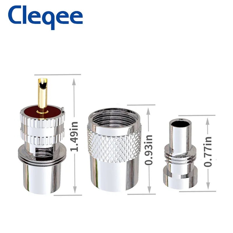 Cleqee 10 шт. UHF штекер PL259 разъем для припоя с редуктором коаксиального кабеля RG8 RG213