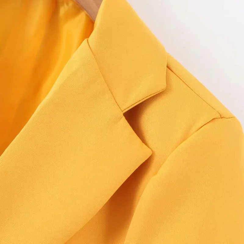 Vintage Stylish Office Lady Pockets Blazers Coat Women Fashion Notched Collar Long Sleeve Ladies Outerwear Chaqueta Mujer