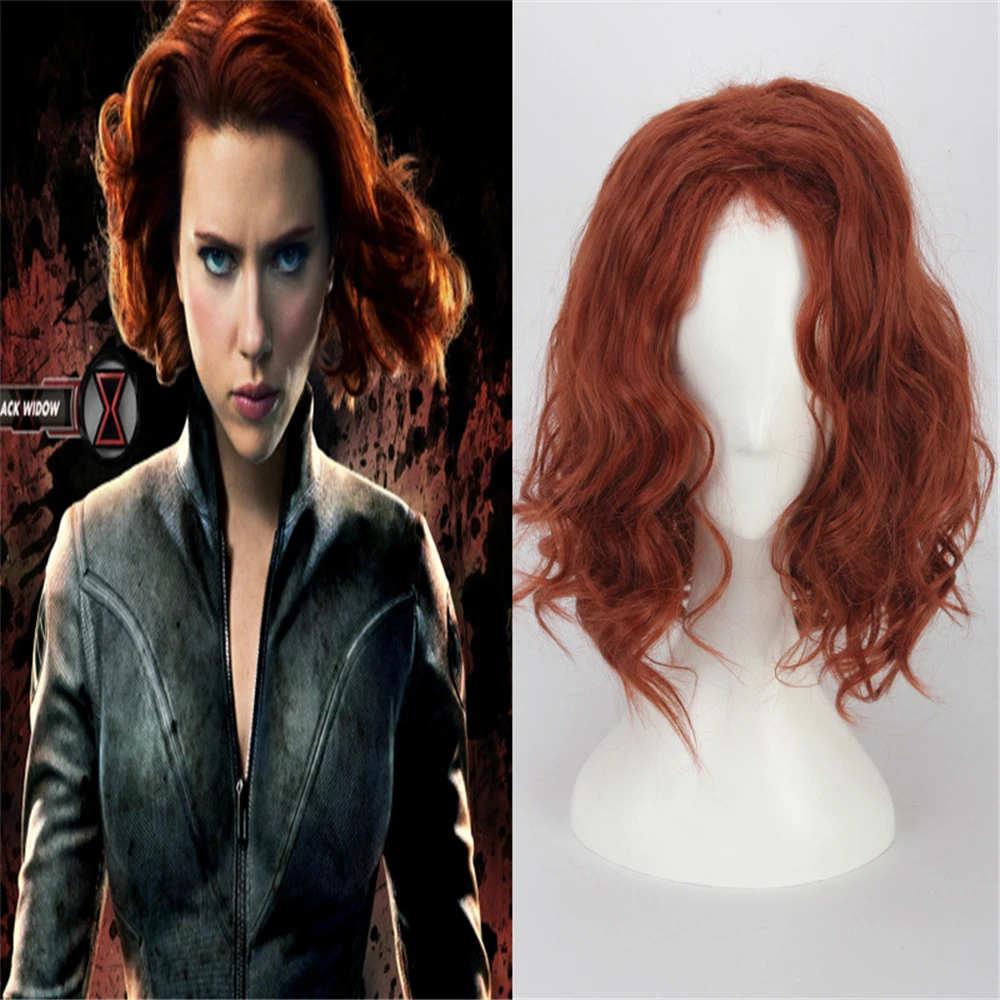 Avengers Black Widow Austrian era style cosplay brown red wig headpiece costume halloween anime unisex Anime | Тематическая одежда