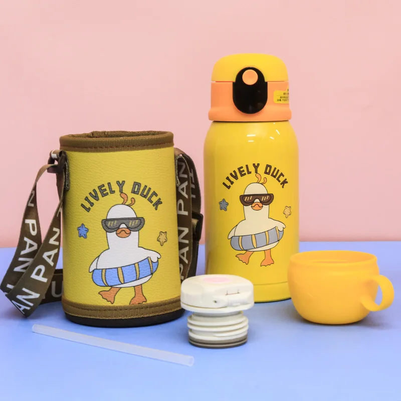 

Cartoon Stupid Bear Kindergarten Students Intelligent Temperature Measuring Mug Vacuum 316 Stainless Steel Straw Water Cup