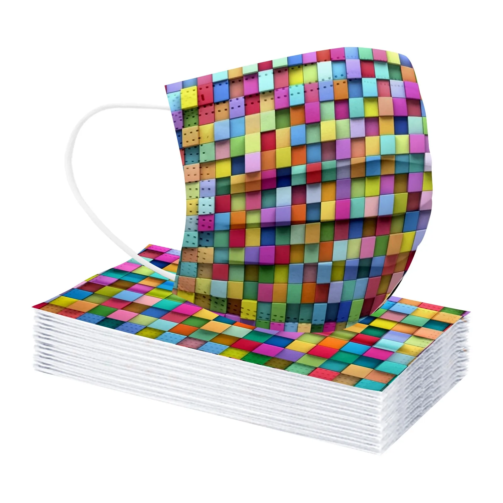 Маска одноразовая Защитная 3-слойная с растягивающимися заушными петлями 10/20/100