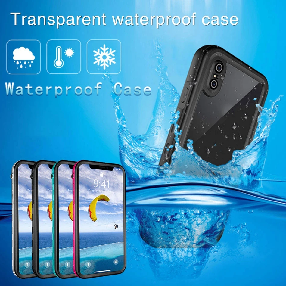 Transparent waterproof case For iPhone X XS XSMAX 6 6s 7 8 Case Full Protect Underwater Diving Anti-knock Dry Pouch Cover Fundas |