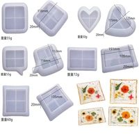 diy crystal uv epoxy resin mold square love dish plate storage jewelry decorative mirror silicone molds home decoration craft