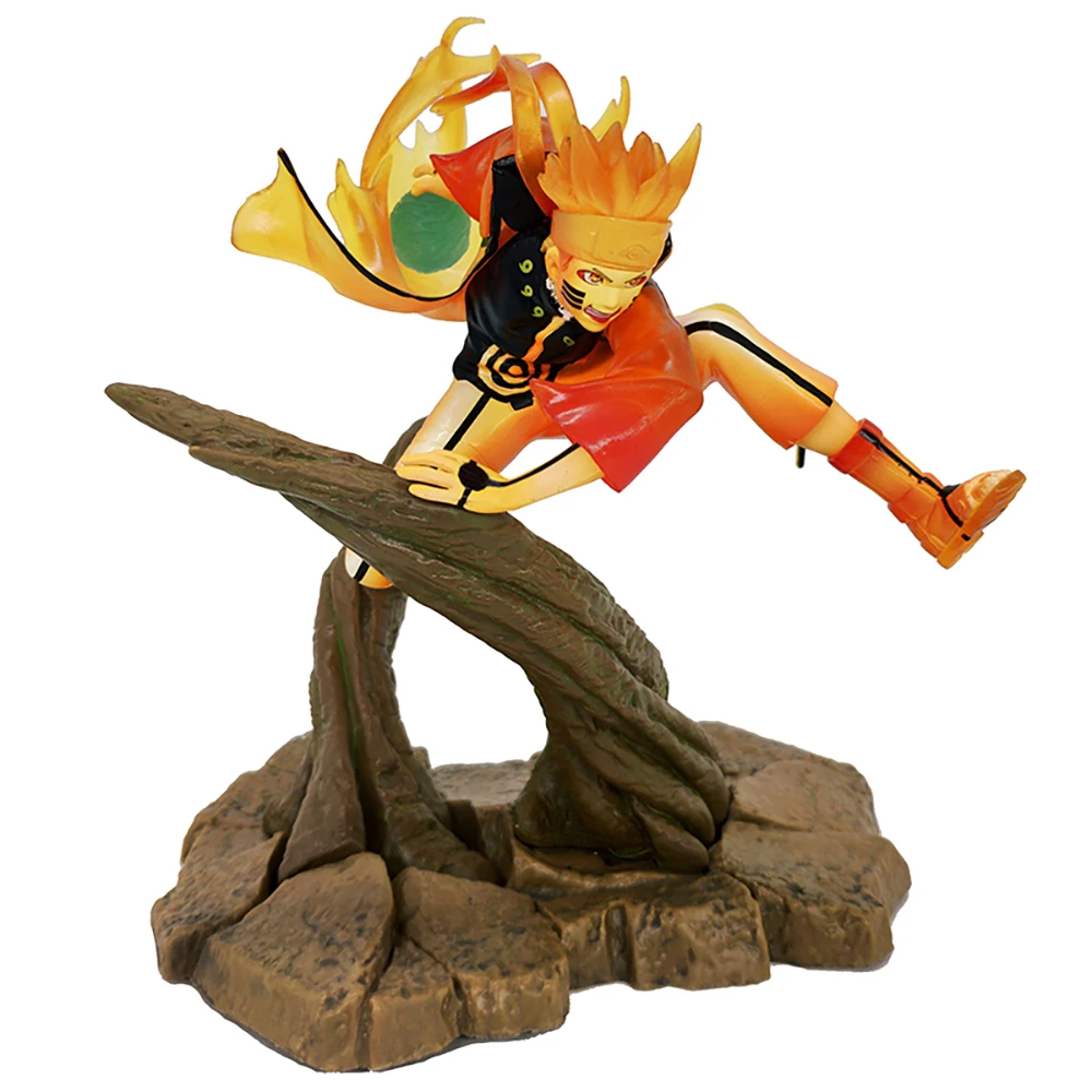 

Anime Model Kyuubi Full-blown Uzumaki Naruto Rasengan GK Rikudo Sennin Action Figure 25cm PVC Statue With LED Collectible Toy