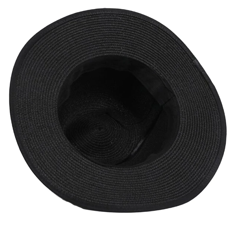 

Panama Hat Simple Summer Beach Hat Female Casual Lady Women Flat Brim Bowknot Straw Cap Girls Sun Hat Chapeu Feminino 2021