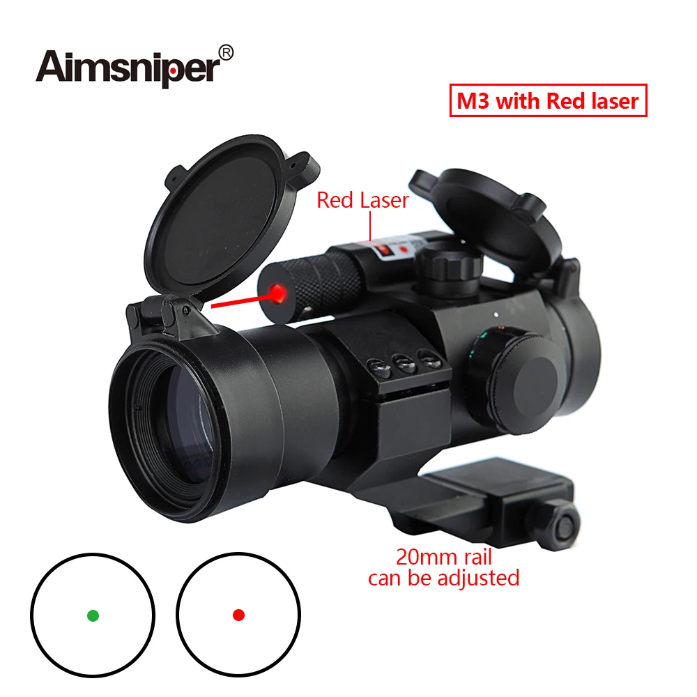 

Aimsniper M3 Tactical Red Dot Sight With Red Laser Hunting Optics Reflex Riflescope Shooting Collimator Sight For Airsoft Gun