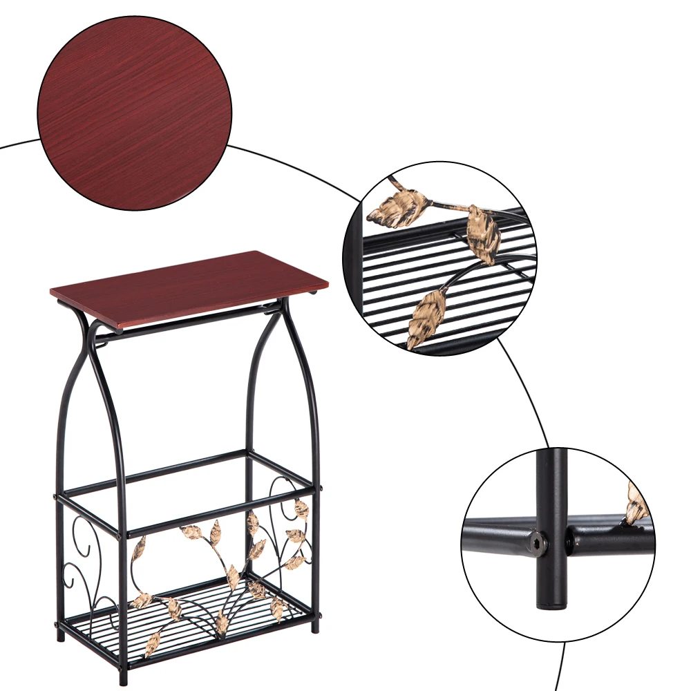 

Multifunctional Bathroom Table / Interior Side Table Tissue Magazine Rack A Type 37x20x57CM[US-Stock]