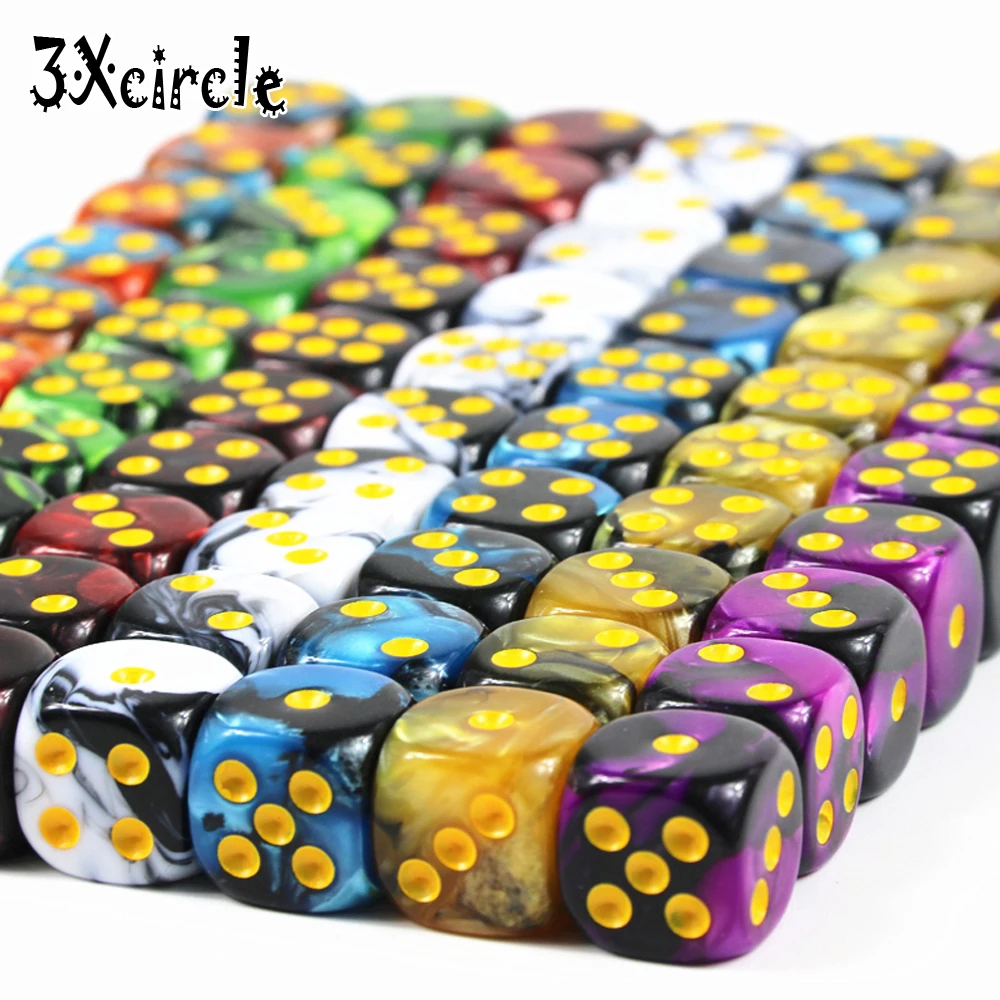 100 шт. игральные кости с радужными кубиками 12 мм шт./компл. из D6 игра в игры для