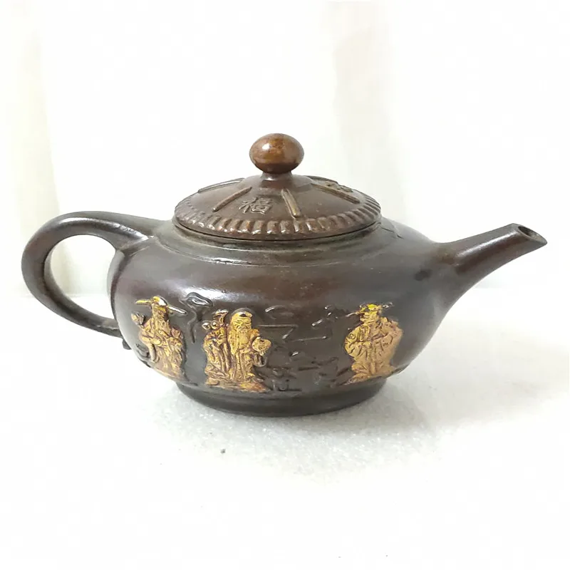 

Chinese retro bronze gilt three star pot
