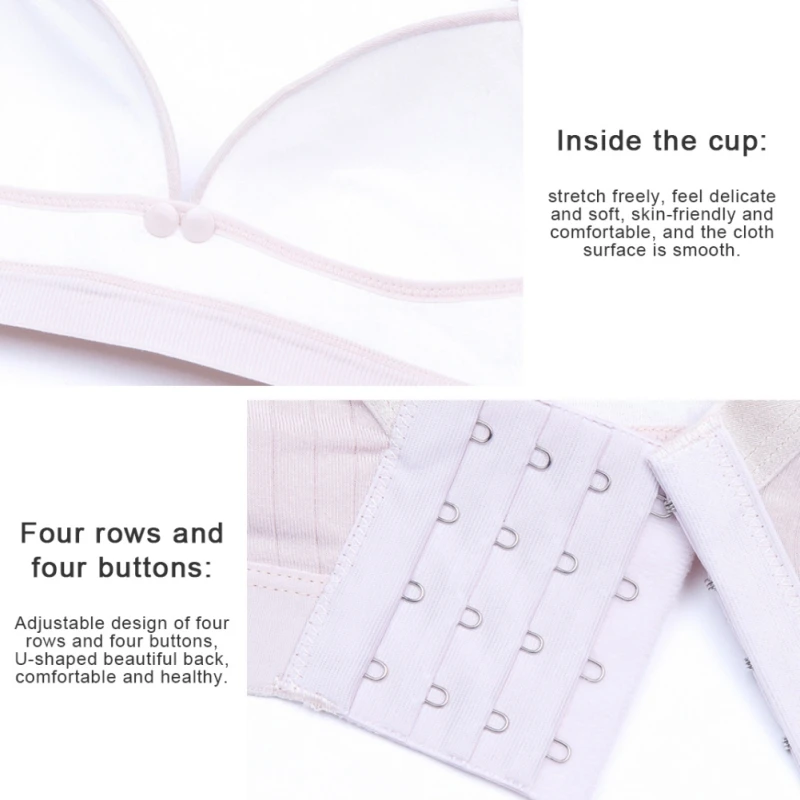 

Wire Free Front Closure Nursing Bra Mother Mama Open Breast Bra Cotton Sleep Underwear Lactating Nursing Bralette