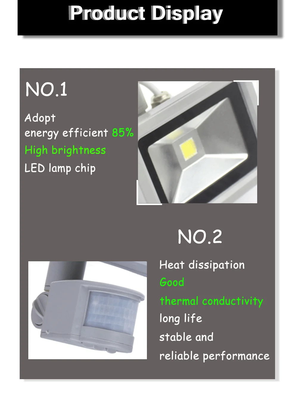 12V Flood light LED for Outdoor Lighting Sensor 10W Lights 6000K Spotlight LED Floodlight Cool White PIR Security Motion