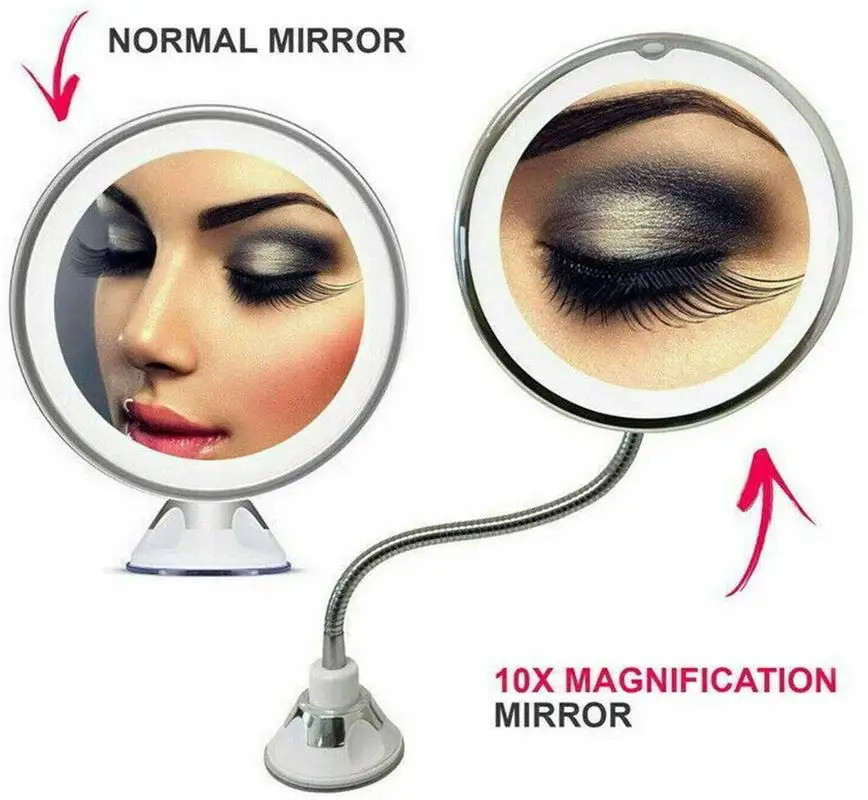 Увеличительное зеркало для макияжа с увеличением 10 крат светодиодная подсветка