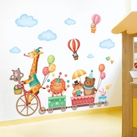 creative cartoon wall stickers kids room wall decoration baby bedroom animal giraffe lion bear diy decals for furniture