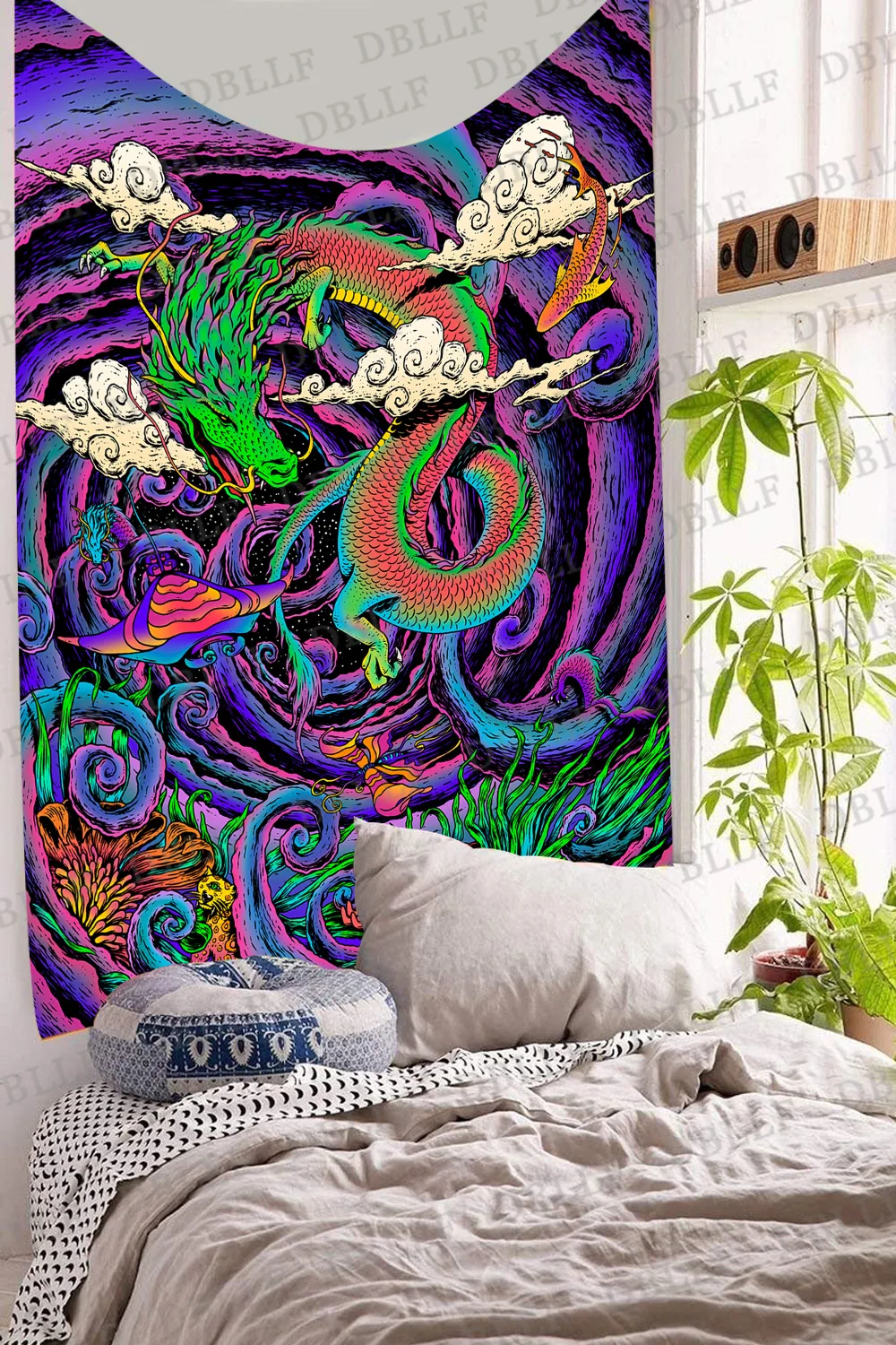 Гобелен simсант с изображением священного дерева Луны гобелен животных Ночной