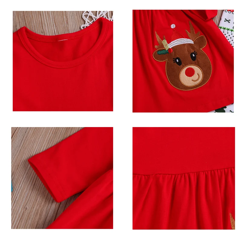 Комплект одежды для маленьких девочек платье с длинными рукавами и штаны