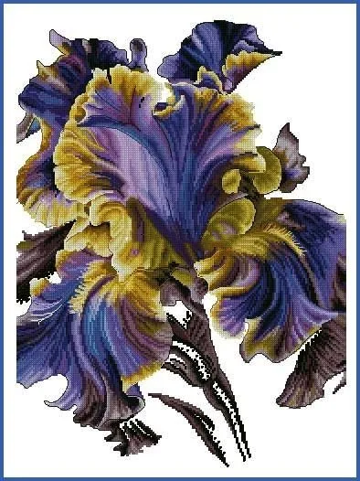 

Night Iris Flower Simplicity Sewing kitTop Quality Embroidery Needlework 14CT Unprinted Art Cross Stitch Kits DIY Handmade Decor