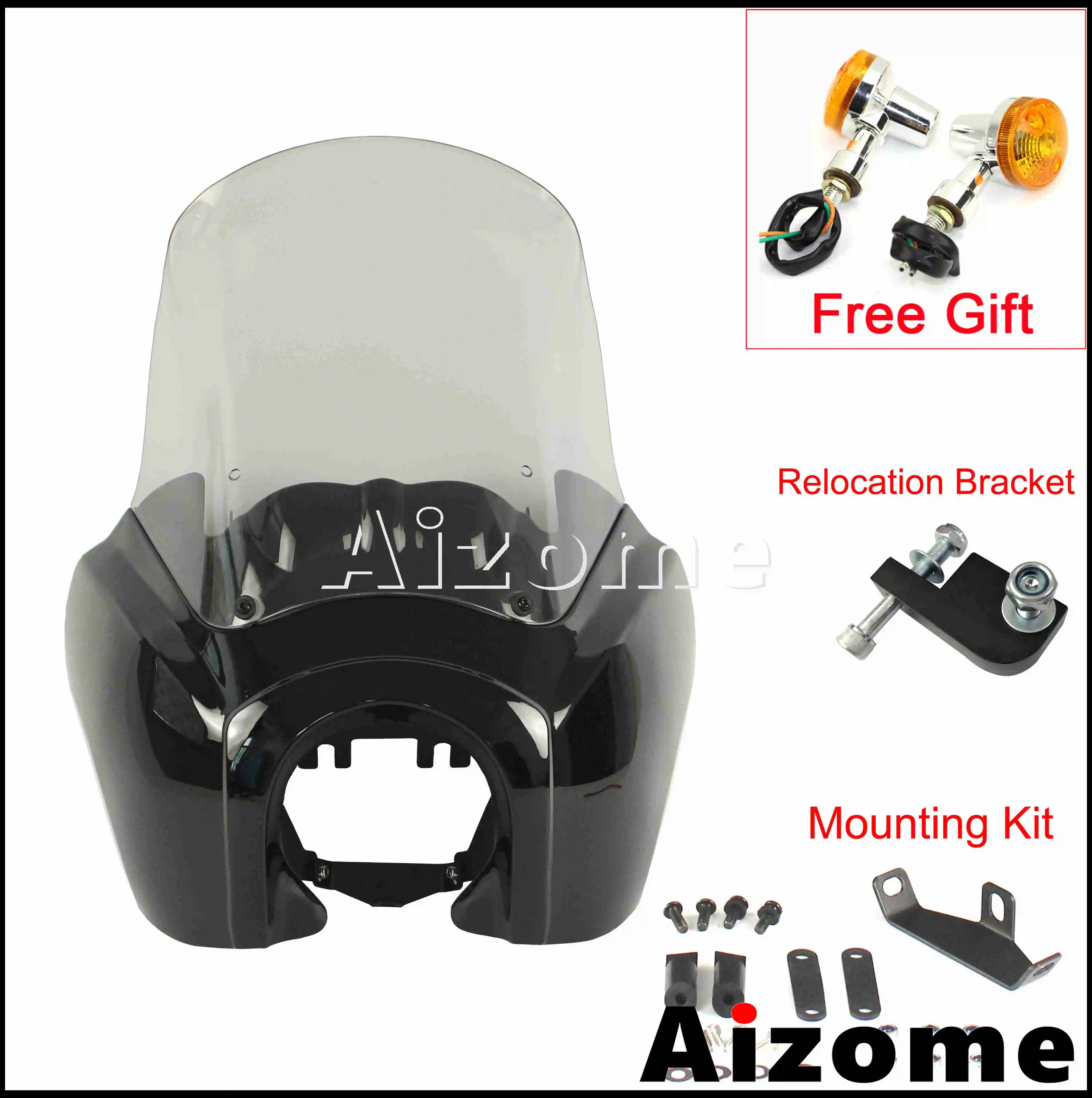 Черная обтекатель для фар хромированная Безель маска Harley Dyna FXDL FXDF FXDB FXDWG