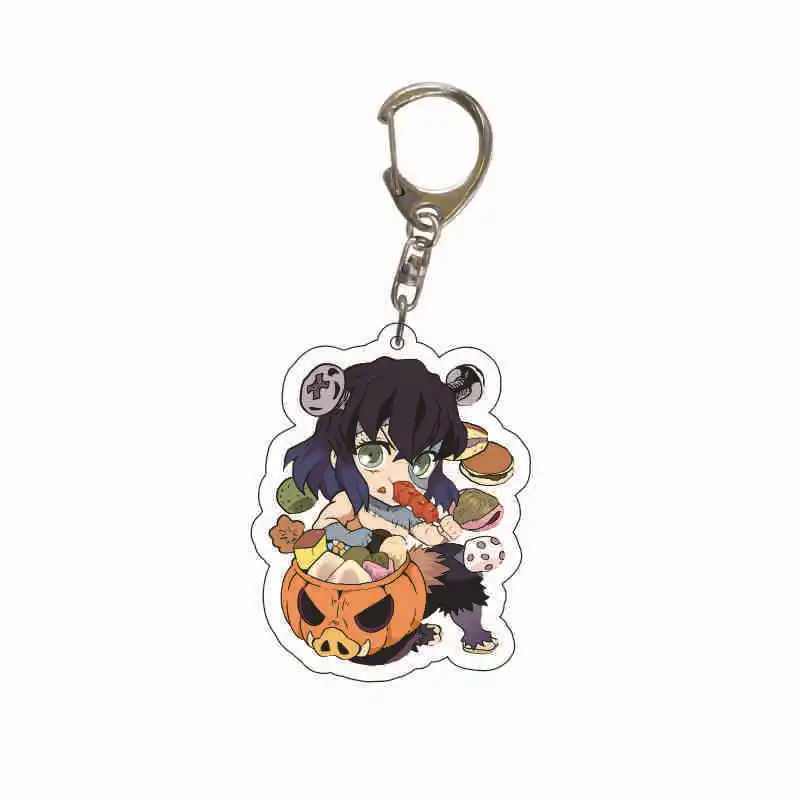 Брелки для ключей из аниме рассекающий демонов акриловые милые кольца с помпоном