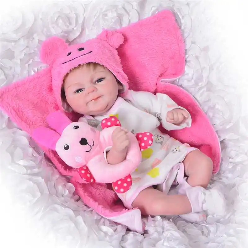 Розовый Реалистичная 17 дюймов Bebe Кукла реборн игрушка 42 см силиконовая кукла реборн Младенец Девочка Мальчик Близнецы новорожденный малыш кукла подарок - Цвет: Розовый