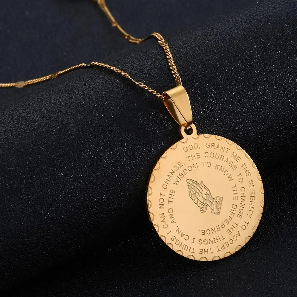 Из нержавеющей стали Библейский стих молитвенный кулон ожерелье христианские