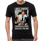 Мужская Черная хлопковая Футболка The Office I Miss Dwight Universe Jim, новинка, забавная футболка унисекс