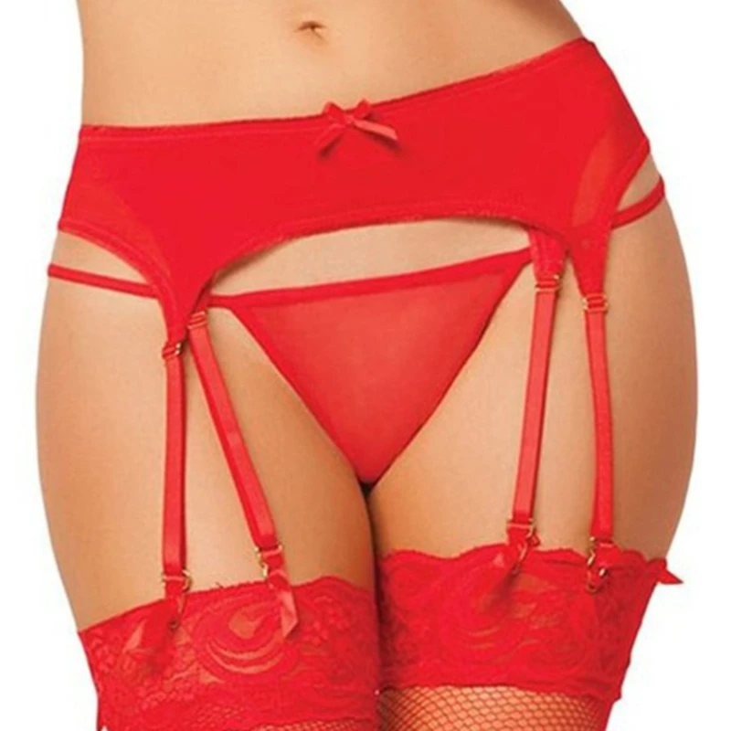 

Sexy Women Garter Belt Suspender Lingerie Underwear Sexy Bow Perspective Thigh-Highs Garter Belt (Without Stockings)