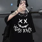 Женская футболка с коротким рукавом, в стиле ретро, с изображением слез дьявола, смайликов, большого размера, в стиле хип-хоп, в уличном стиле