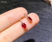 KJJEAXCMY Fine Jewelry 18K gold inlaid natural ruby female new earrings Ear studs luxury support test hot selling