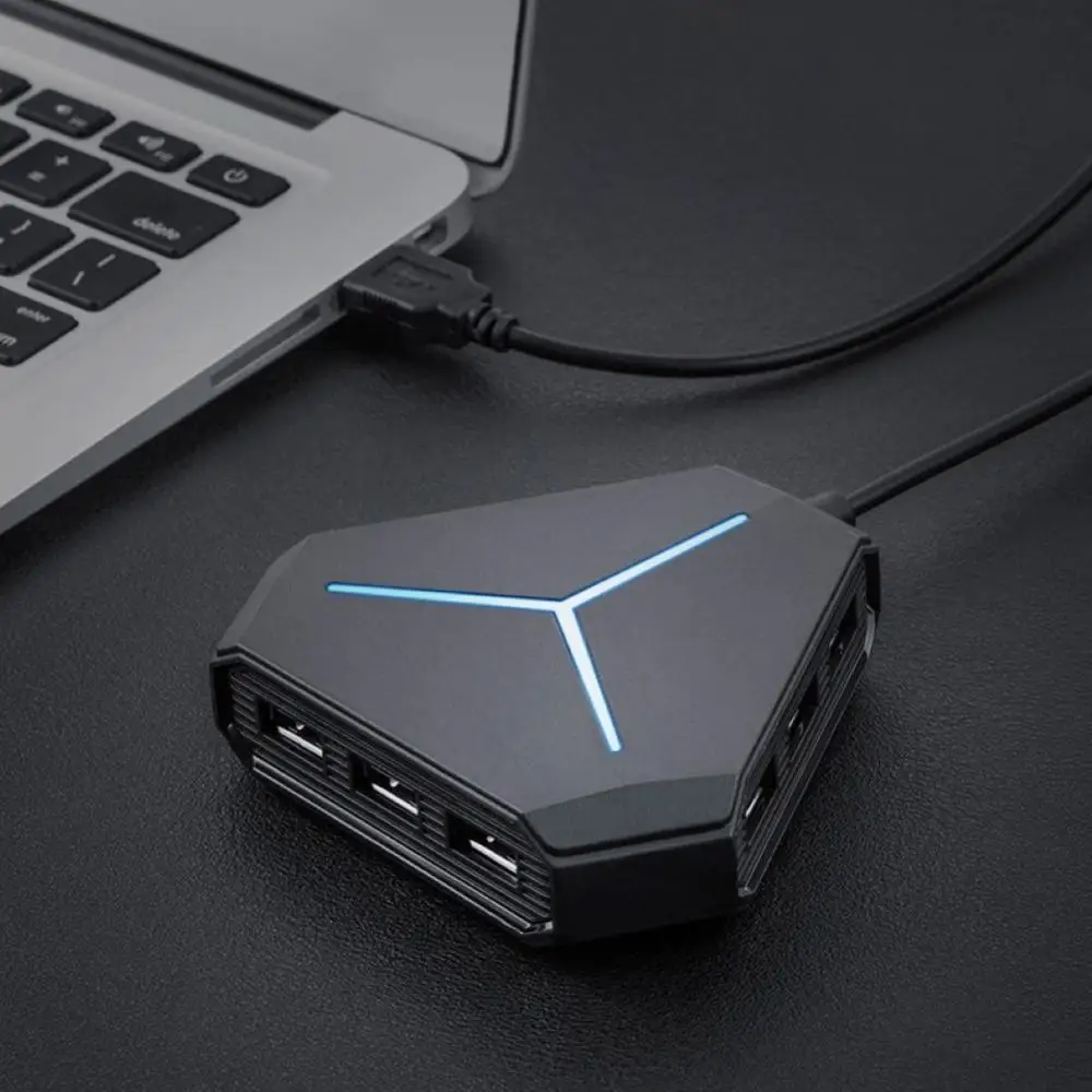 6 Port USB Hub 1m Cable Splitter With TF SD Card Reader Mic AUX Cool Light Charging 2.0 for Multi Device Desktop Laptop | Компьютеры и