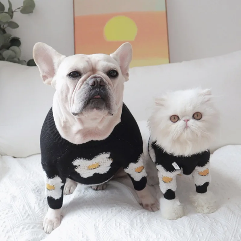 

Autumn Winter Dog Sweater Warm Coat Polyester Fleece Knitwear Sweater For Small Dogs Cats Clothing Pullover Pet Supplies
