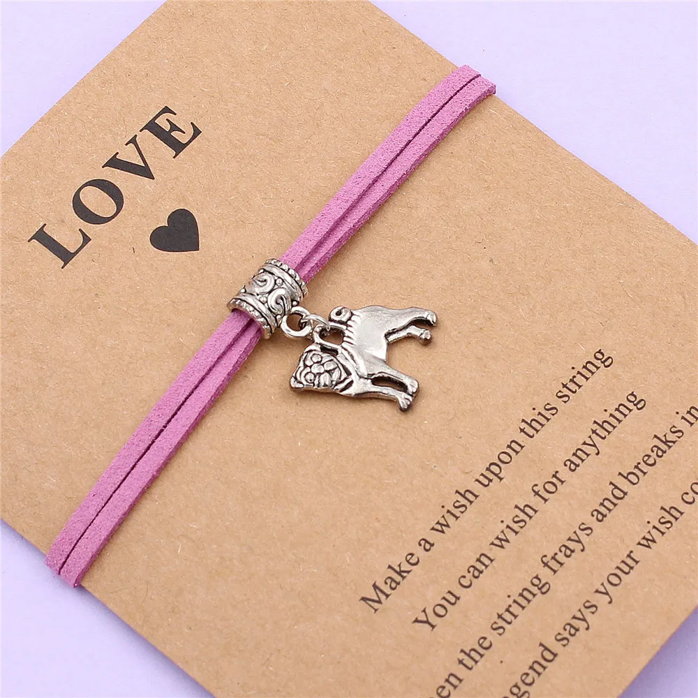 Модный серебристый Шарм для собак браслеты с надписью Wish Love Card женщин и мужчин