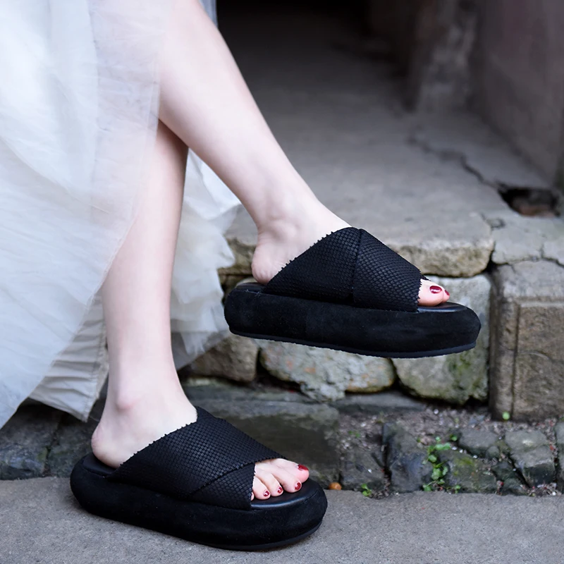 

Artmu Original Platform Slippers Women Sandals 2021 New Summer Outdoor Slippers Women Shoes Genuine Leather Ladies Slippers