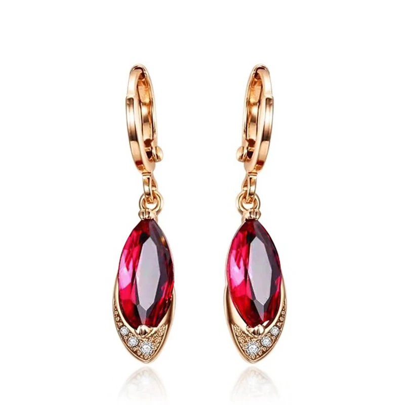 Топ Qualiry модельное блестящее Рубин драгоценный камень серьги с болтающимися