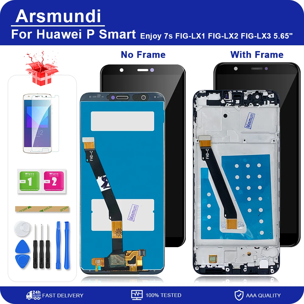 ЖК дисплей для Huawei P Smart FIG LX1 L21 L22 / Enjoy 7s 5 65 дюйма сенсорный экран с дигитайзером в