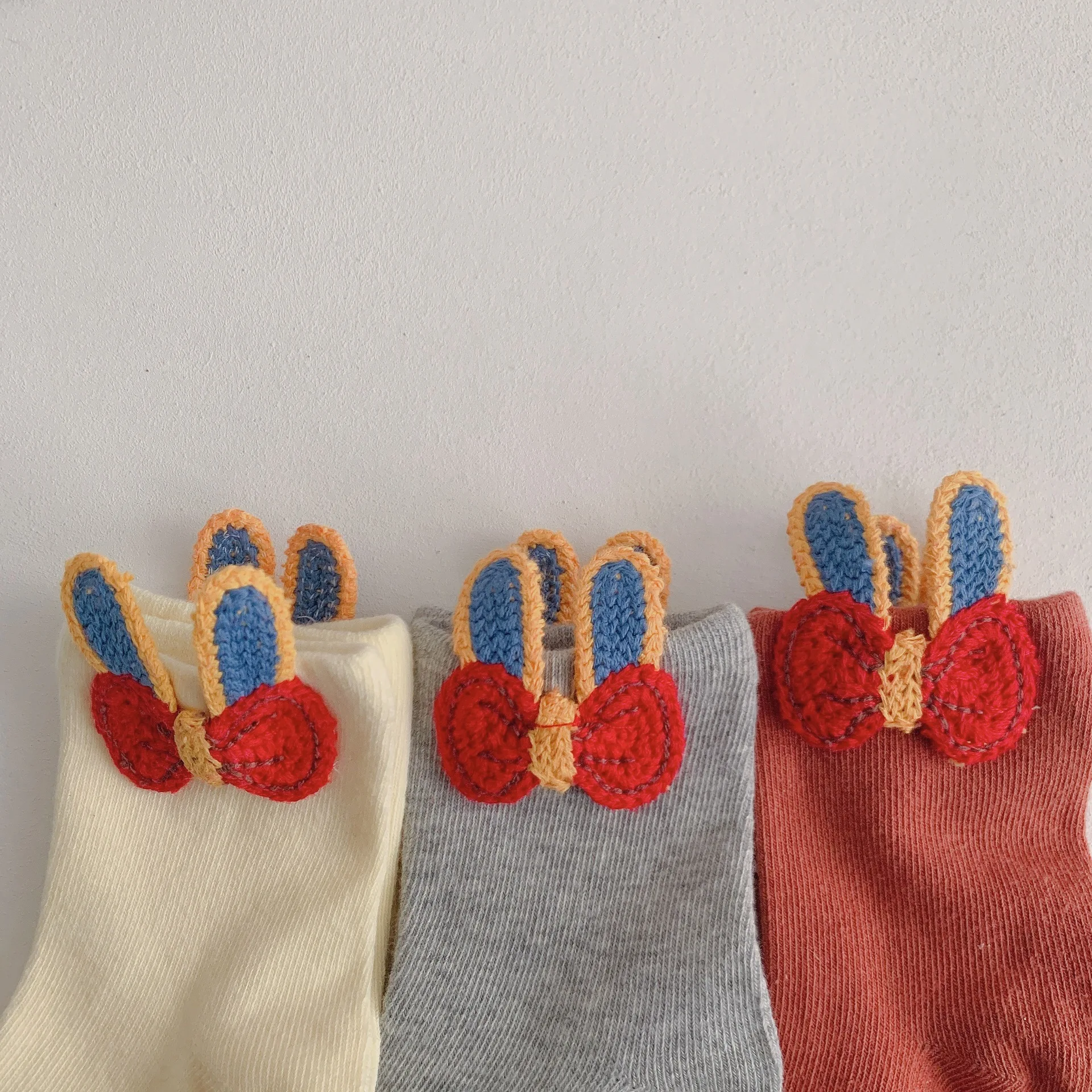 

Spring Autumn New Baby Socks Kids Cute Rainbow Rabbit Ear Socks Newborn Baby Girl Socks Cotton Princess Girls Socks 3pair/lot