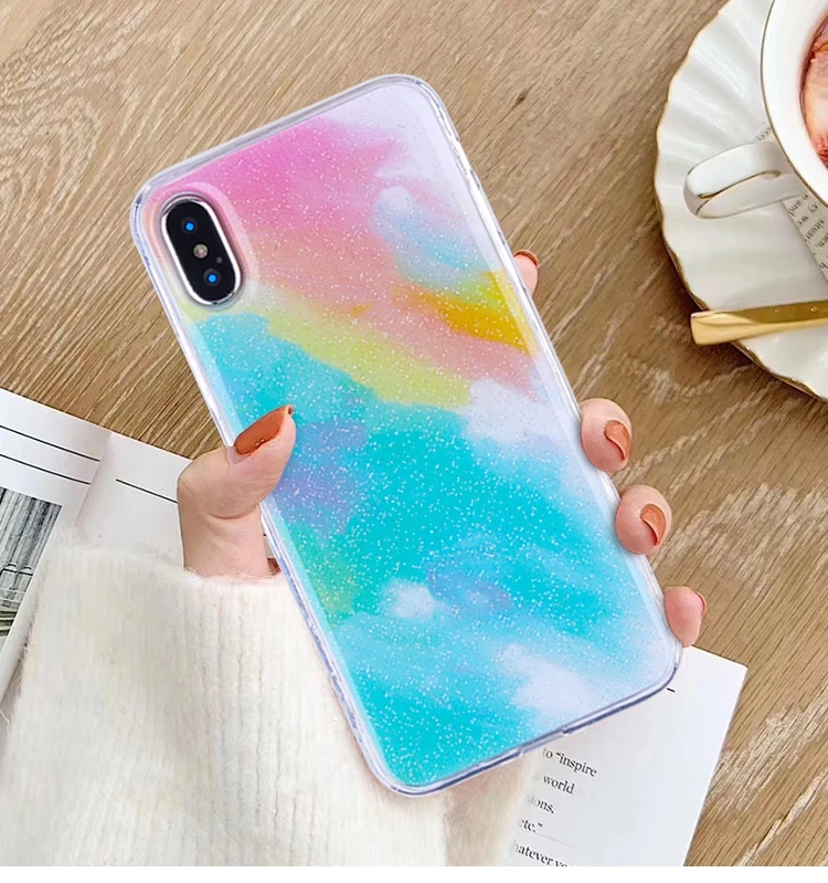 Модный мягкий ТПУ чехол Mashup Rainbow для iPhone 11 Pro Max 8 7 6 Plus X XR XS блестящий Hoesjes |