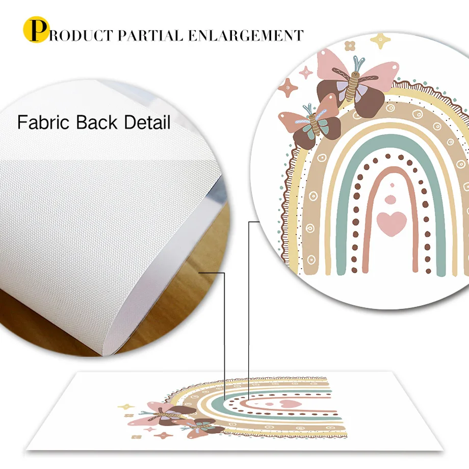 Настенная картина для детской комнаты с изображением радуги солнца бабочки