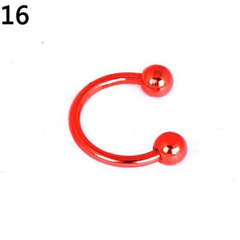 

New 1 Pcs Stainless Steel Nostril Nose Ring Lip Rings Barbell Earrings Circular Piercing Ball Horseshoe Hoop Ring Body Jewelry